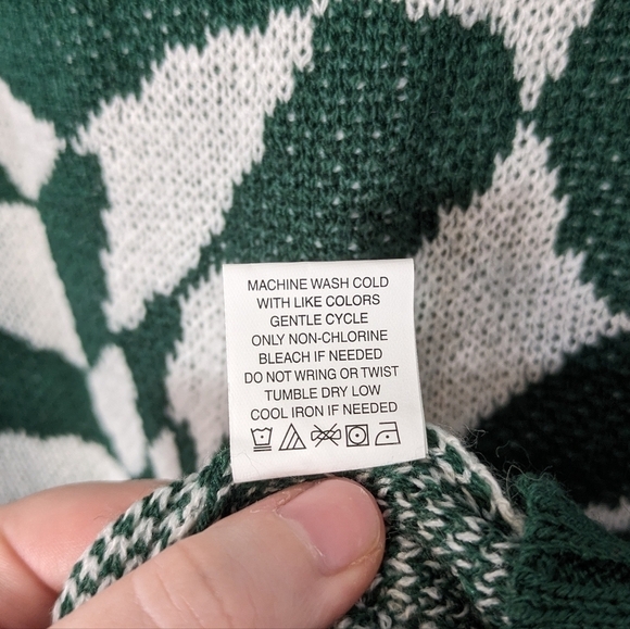 Stitch & Pine Retro Abstract Green Swirls Bodycon Tank Top Sweater Dress Size L - Picture 7 of 7